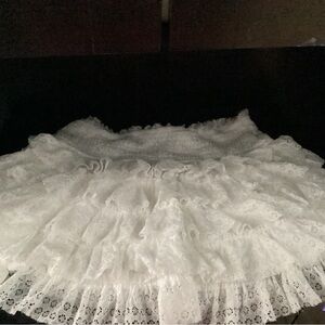 American Eagle Outfitters White Lace Mini Skirt
